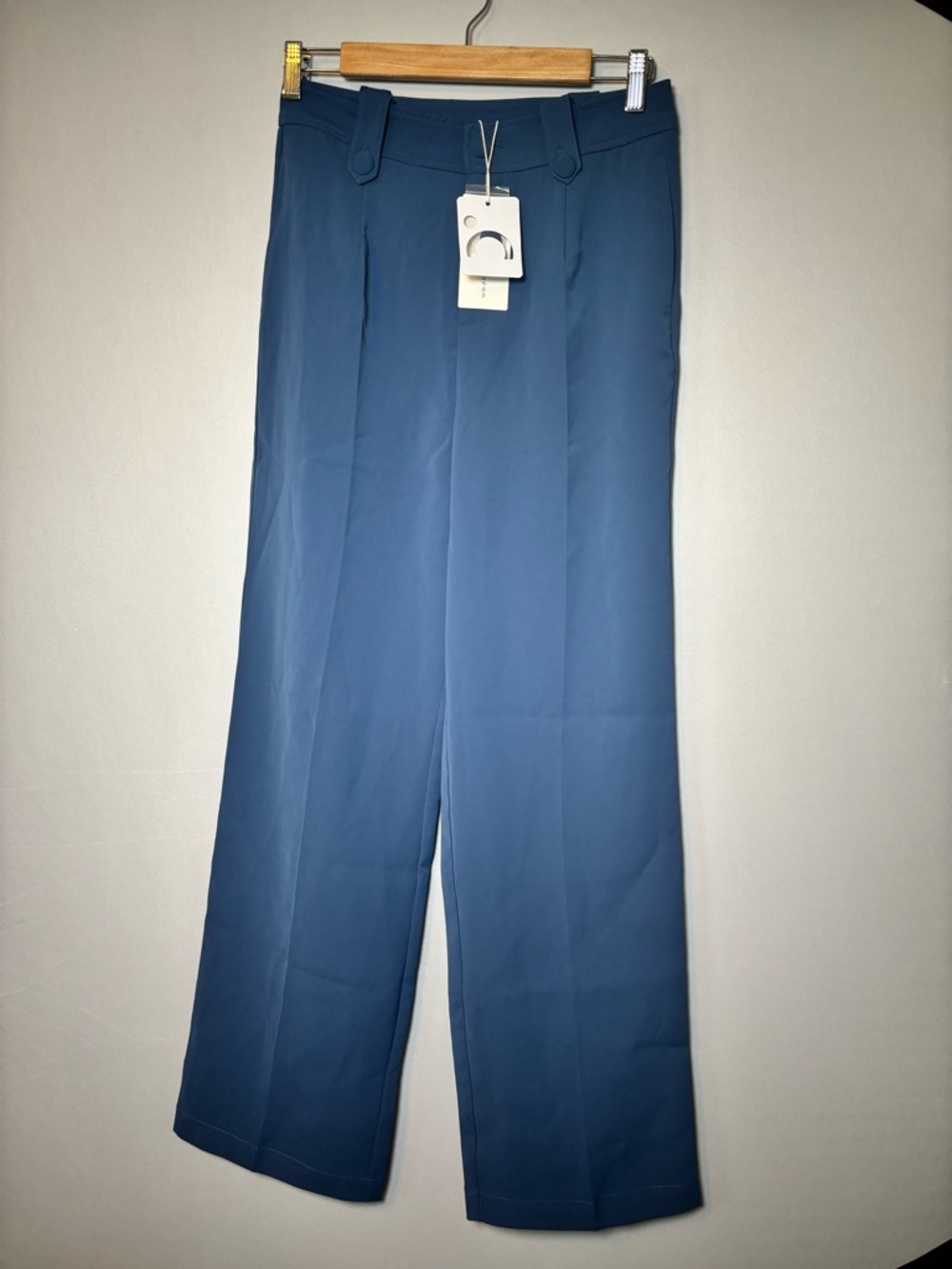COMMENSE Women’s Blue Pants Sz Small High Waisted Wide Leg Relaxed Fit Trousers